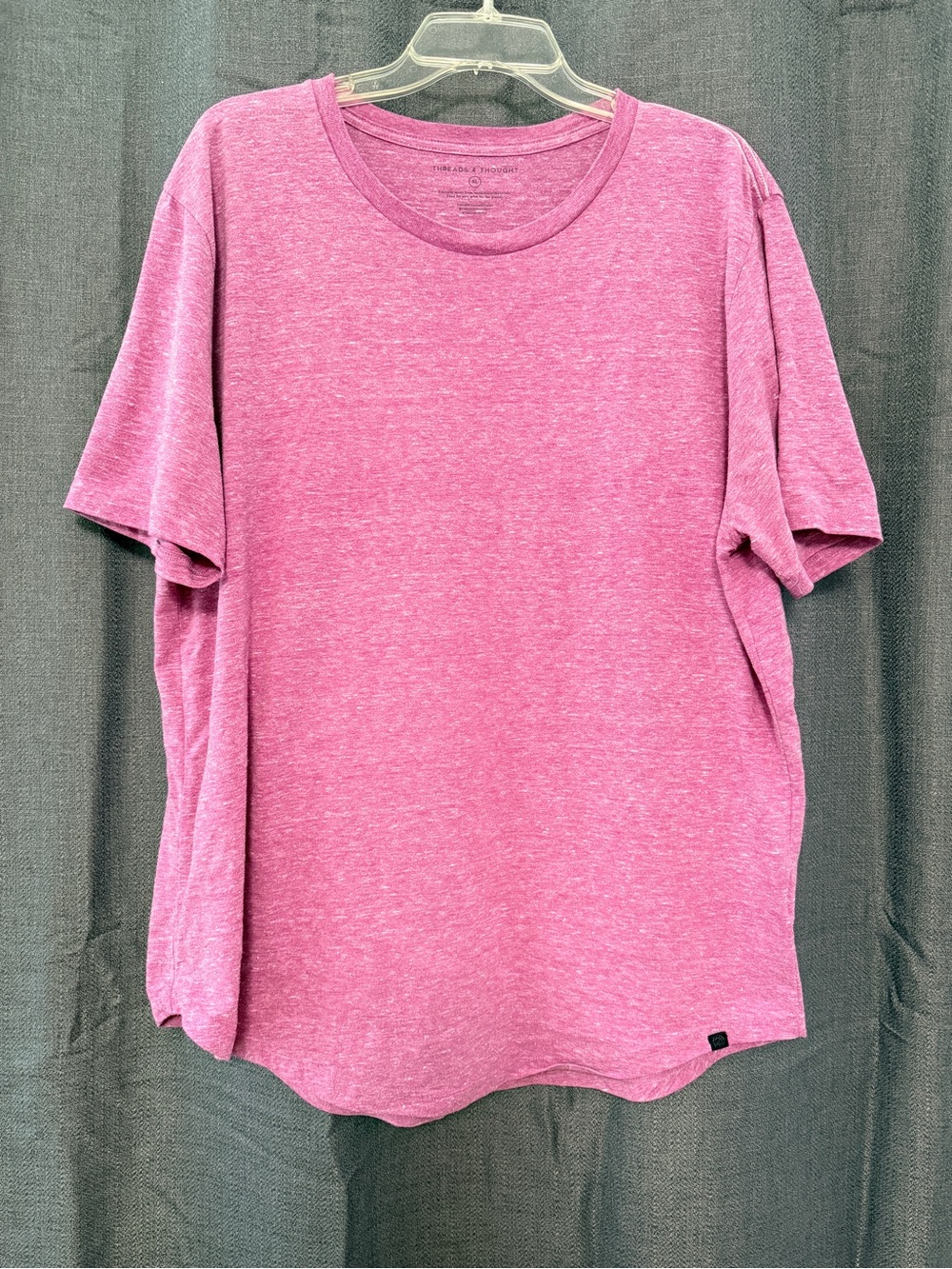 Threads 4 Thought Triblend Contrast Stitch Crew neck tee in Heather Raspberry.